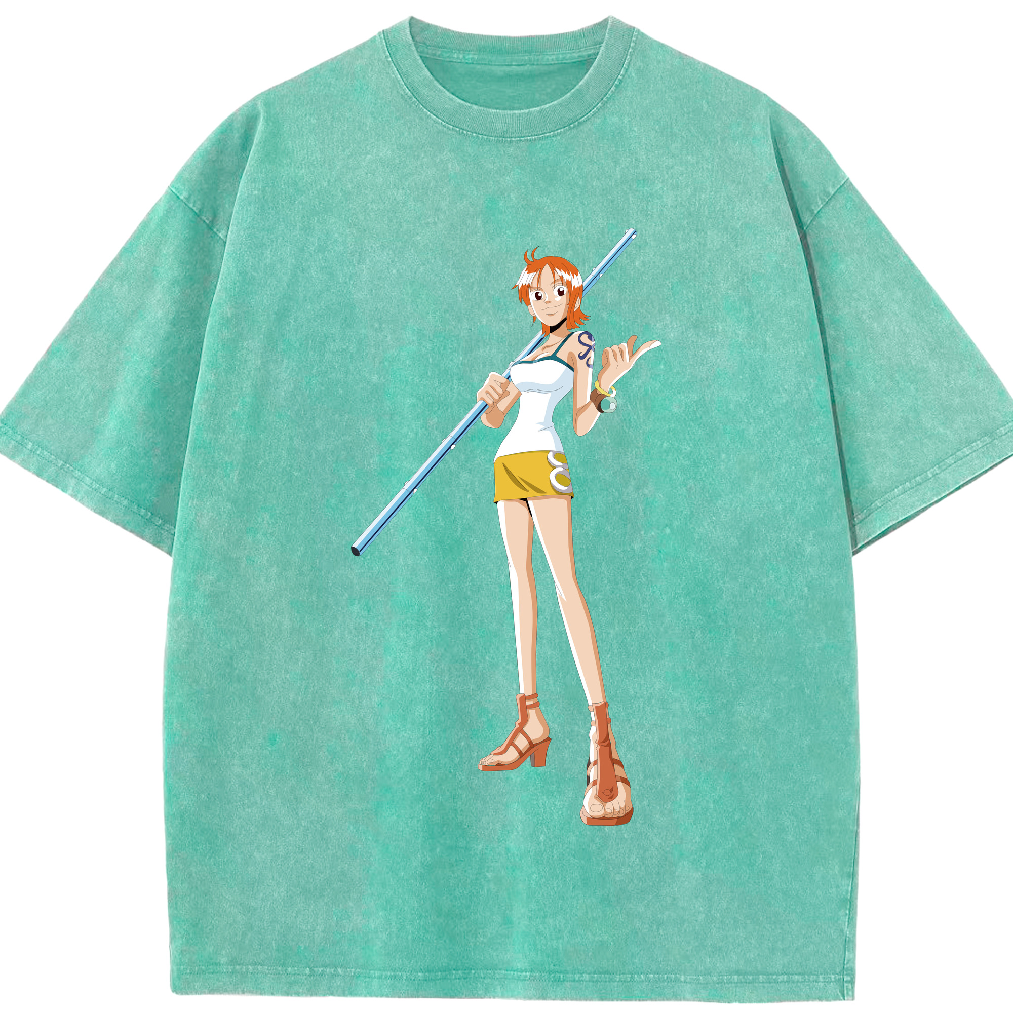 ワンピース ナミ ONE PIECE Nami 綿100% ヴィンテージ風 半袖Tシャツ（フロントプリント）